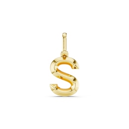 mila green Sterling Silver 18ct Gold Vermeil Plated Polished Initial 'S' Necklace Charm