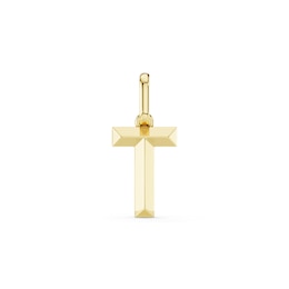 mila green Sterling Silver 18ct Gold Vermeil Plated Polished Initial 'T' Necklace Charm