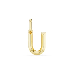 mila green Sterling Silver 18ct Gold Vermeil Plated Polished Initial 'U' Necklace Charm