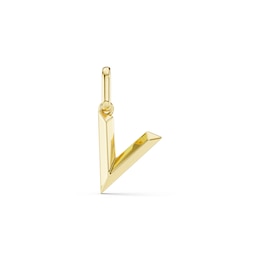 mila green Sterling Silver 18ct Gold Vermeil Plated Polished Initial 'V' Necklace Charm