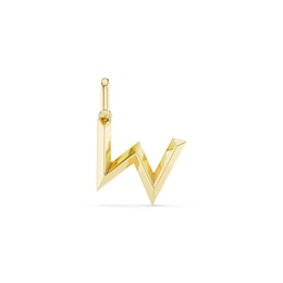 mila green Sterling Silver 18ct Gold Vermeil Plated Polished Initial 'W' Necklace Charm