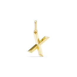 mila green Sterling Silver 18ct Gold Vermeil Plated Polished Initial 'X' Necklace Charm