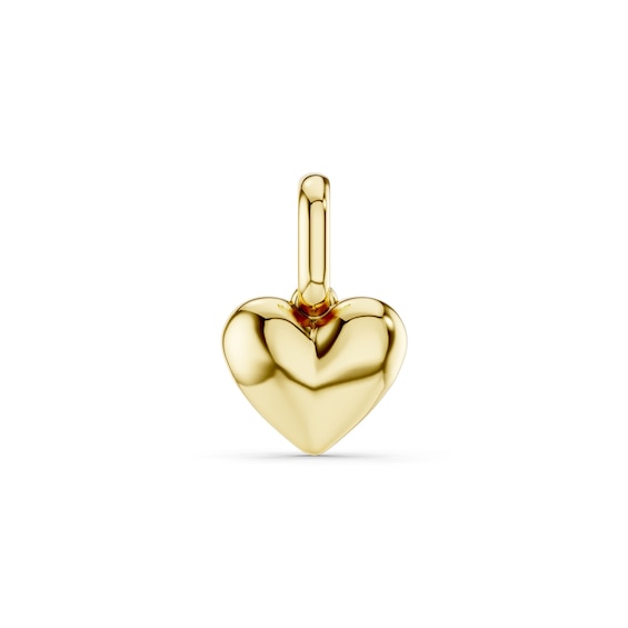 mila green Sterling Silver 18ct Gold Vermeil Plated Polished Heart-Shaped Necklace Charm