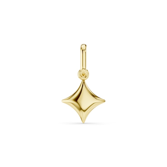 mila green Sterling Silver 18ct Gold Vermeil Plated Four-Point Star Necklace Charm