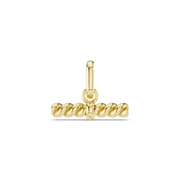 mila green Sterling Silver 18ct Gold Vermeil Plated Twisted Rope T-Bar Necklace Charm