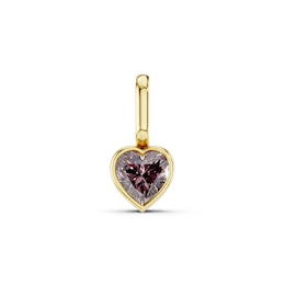 mila green Sterling Silver 18ct Gold Vermeil Plated Created Ruby Bezel Heart Necklace Charm