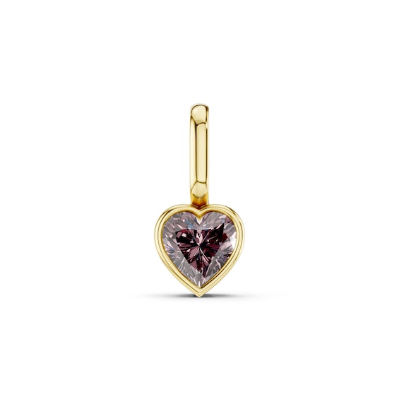 mila green Sterling Silver 18ct Gold Vermeil Plated Created Ruby Bezel Heart Necklace Charm