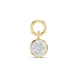 mila green Sterling Silver 18ct Gold Vermeil Plated Diamond Round Cluster Earring Charm
