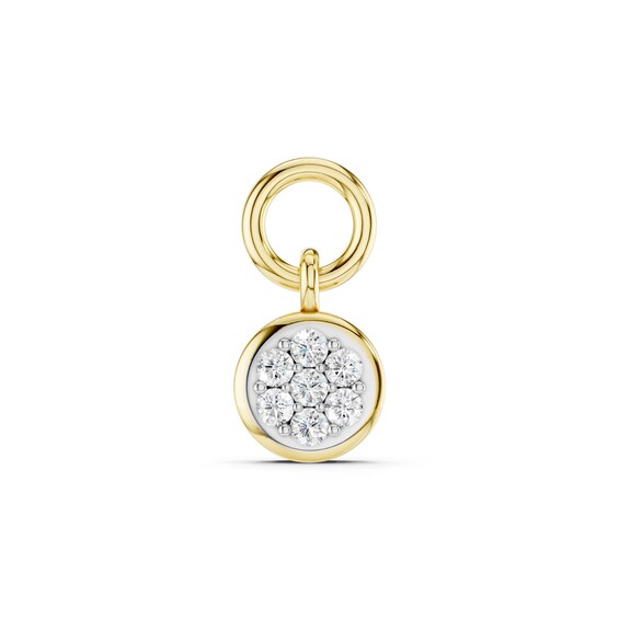 mila green Sterling Silver 18ct Gold Vermeil Plated Diamond Round Cluster Earring Charm