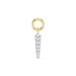 mila green Sterling Silver 18ct Gold Vermeil Plated Diamond Pavé Tapered Earring Charm