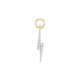 mila green Sterling Silver 18ct Gold Vermeil Plated Diamond Pavé Lightning Earring Charm