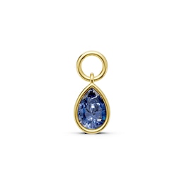 mila green Sterling Silver 18ct Gold Vermeil Plated Created Sapphire Pear Bezel Earring Charm