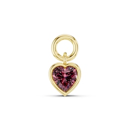 mila green Sterling Silver 18ct Gold Vermeil Plated Created Ruby Heart Bezel Earring Charm