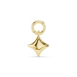 mila green Sterling Silver 18ct Gold Vermeil Plated Polished Four-Point Star Earring Charm