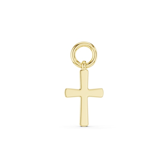 mila green Sterling Silver 18ct Gold Vermeil Plated Polished Cross Earring Charm