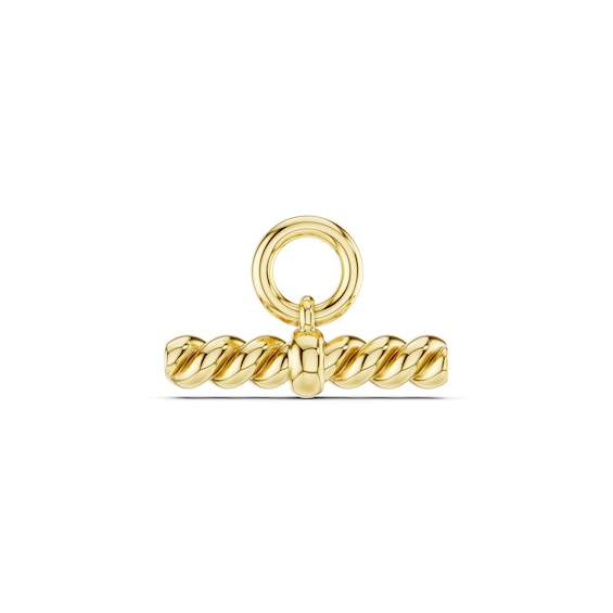 mila green Sterling Silver 18ct Gold Vermeil Plated Twisted Rope T-Bar Earring Charm