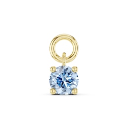 mila green Sterling Silver 18ct Gold Vermeil Plated Created Aquamarine Round Solitaire Earring Charm