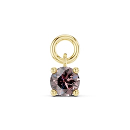 mila green Sterling Silver 18ct Gold Vermeil Plated Created Garnet Round Solitaire Earring Charm