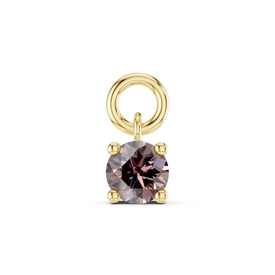 mila green Sterling Silver 18ct Gold Vermeil Plated Created Garnet Round Solitaire Earring Charm