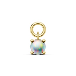 mila green Sterling Silver 18ct Gold Vermeil Plated Created Opal Solitaire Earring Charm
