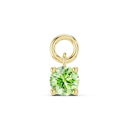 mila green Sterling Silver 18ct Gold Vermeil Plated Created Peridot Round Solitaire Earring Charm