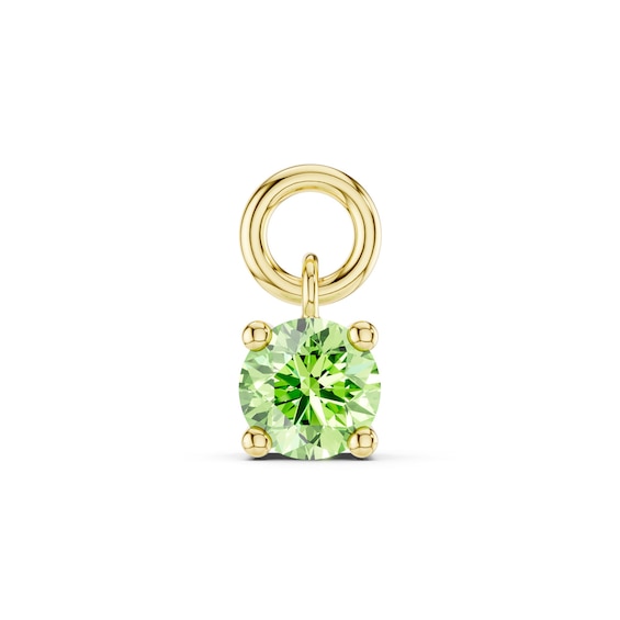 mila green Sterling Silver 18ct Gold Vermeil Plated Created Peridot Round Solitaire Earring Charm