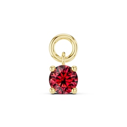 mila green Sterling Silver 18ct Gold Vermeil Plated Created Ruby Round Solitaire Earring Charm