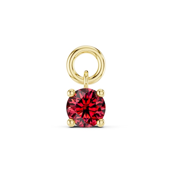 mila green Sterling Silver 18ct Gold Vermeil Plated Created Ruby Round Solitaire Earring Charm