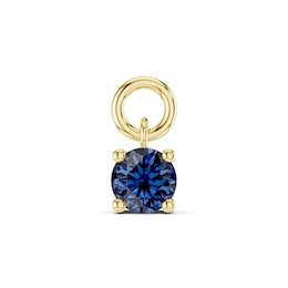mila green Sterling Silver 18ct Gold Vermeil Plated Created Sapphire Round Solitaire Earring Charm