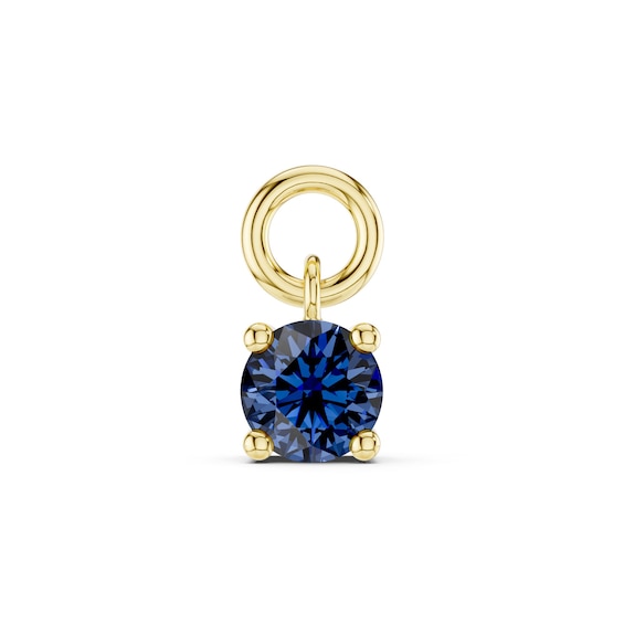 mila green Sterling Silver 18ct Gold Vermeil Plated Created Sapphire Round Solitaire Earring Charm