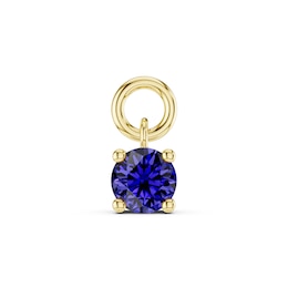mila green Sterling Silver 18ct Gold Vermeil Plated Created Tanzanite Round Solitaire Earring Charm