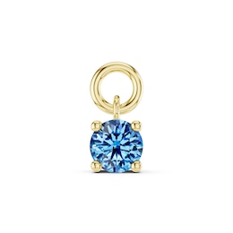 mila green Sterling Silver 18ct Gold Vermeil Plated Created Swiss Blue Topaz Round Solitaire Earring Charm