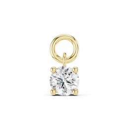 mila green Sterling Silver 18ct Gold Vermeil Plated Created White Sapphire Round Solitaire Earring Charm