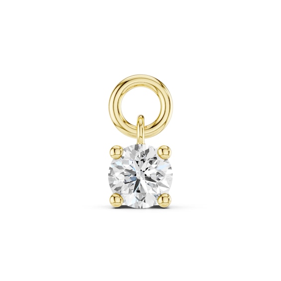mila green Sterling Silver 18ct Gold Vermeil Plated Created White Sapphire Round Solitaire Earring Charm