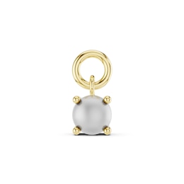 mila green Sterling Silver 18ct Gold Vermeil Plated Simulated Pearl Round Solitaire Earring Charm