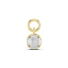 mila green Sterling Silver 18ct Gold Vermeil Plated Simulated Pearl Solitaire Earring Charm
