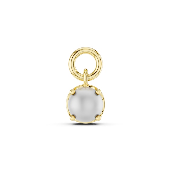 mila green Sterling Silver 18ct Gold Vermeil Plated Simulated Pearl Solitaire Earring Charm