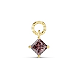 mila green Sterling Silver 18ct Gold Vermeil Plated Created Princess Cut Garnet Solitaire Earring Charm
