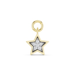 mila green Sterling Silver 18ct Gold Vermeil Plated Diamond Pavé Star Earring Charm