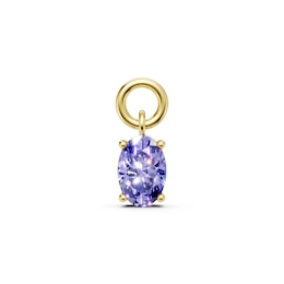 mila green Sterling Silver 18ct Gold Vermeil Plated Created Tanzanite Oval Earring Charm