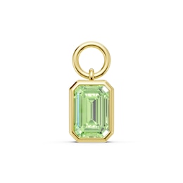 mila green Sterling Silver 18ct Gold Vermeil Plated Created Peridot Emerald Bezel Solitaire Earring Charm