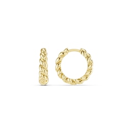 mila green Sterling Silver 18ct Gold Vermeil Plated Twisted Rope Huggie Earrings