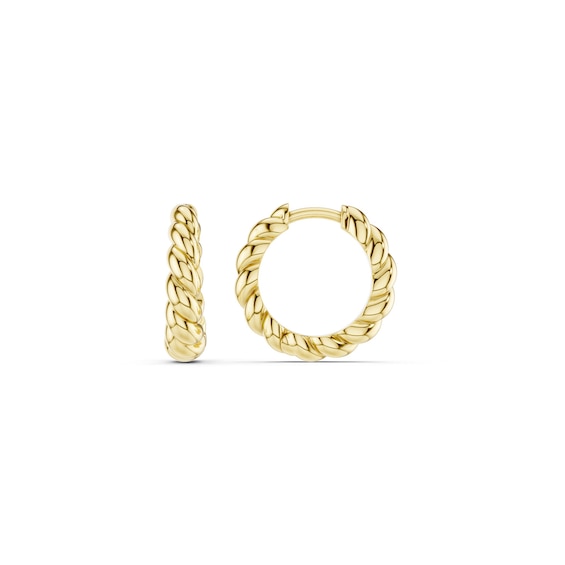 mila green Sterling Silver 18ct Gold Vermeil Plated Twisted Rope Huggie Earrings