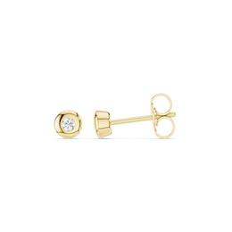 mila green Sterling Silver 18ct Gold Vermeil Plated Lab-Grown Diamond Bezel Stud Earrings