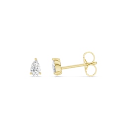 mila green Sterling Silver 18ct Gold Vermeil Plated 0.20ct Lab-Grown Diamond Pear Solitaire Stud Earrings