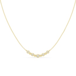 mila green Sterling Silver 18ct Gold Vermeil Plated Lab-Grown Diamond Bezel Arc Pendant Necklace