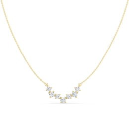 mila green Sterling Silver 18ct Gold Vermeil Plated 0.28ct Lab-Grown Diamond Curved Arc Pendant Necklace