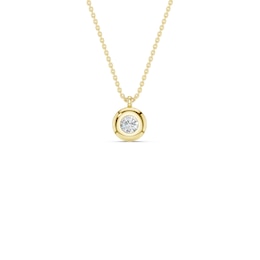 mila green Sterling Silver 18ct Gold Vermeil Plated Lab-Grown Diamond Round Bezel Solitaire Pendant Necklace
