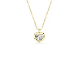 mila green Sterling Silver 18ct Gold Vermeil Plated 0.20ct Lab-Grown Diamond Heart Pendant Necklace