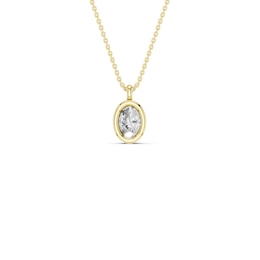mila green Sterling Silver 18ct Gold Vermeil Plated 0.20ct Lab-Grown Diamond Oval Pendant Necklace
